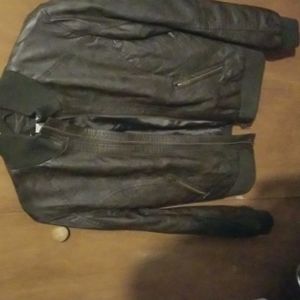 Large ladies brown leather like jacket by xhilaration